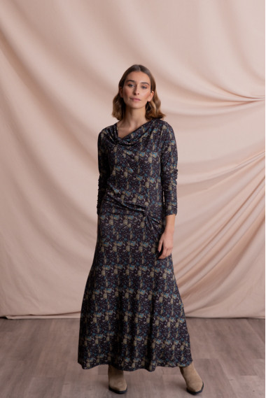 Vestido Midi Estampado Con Nudos BMB & Co.