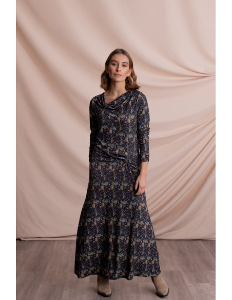 Vestido Midi Estampado Con Nudos BMB & Co.