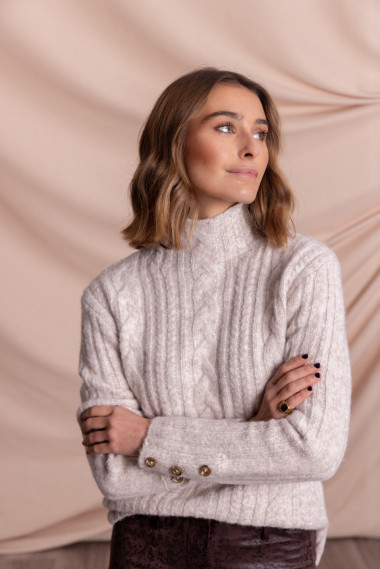 Jersey Trenzado Beige