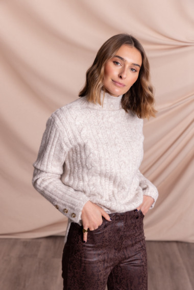 Jersey Trenzado Beige