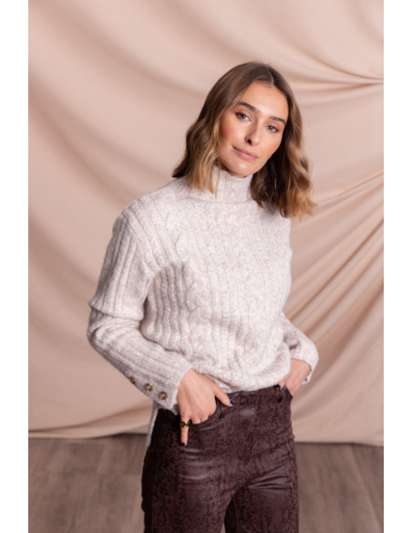 Jersey Trenzado Beige