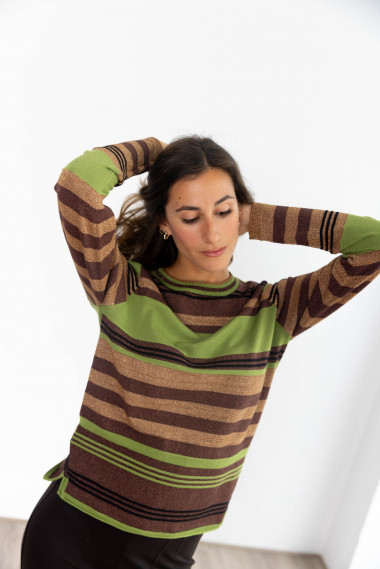 Jersey Multiraya Verde Y Lurex BMB & Co.