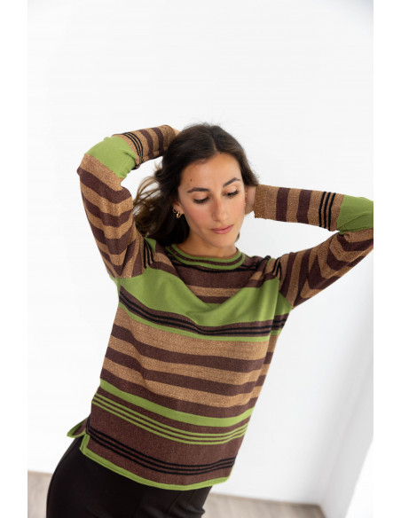 Jersey Multiraya Verde Y Lurex BMB & Co.