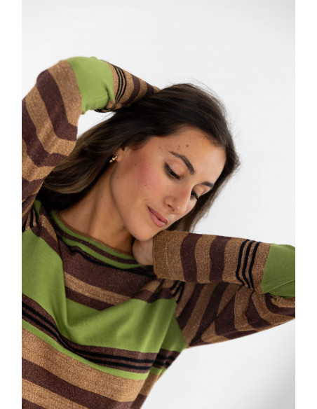 Jersey Multiraya Verde Y Lurex BMB & Co.