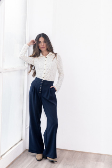 Pantalón Recto Botonadura Marino BMB & Co.