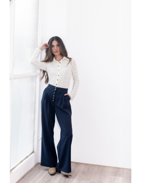 Pantalón Recto Botonadura Marino BMB & Co.