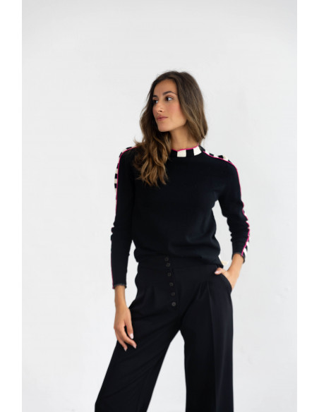 Pantalón Recto Botonadura Negro BMB & Co.