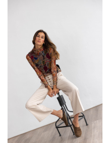 Pantalón Recto Con botones Diplomático BMB & Co.