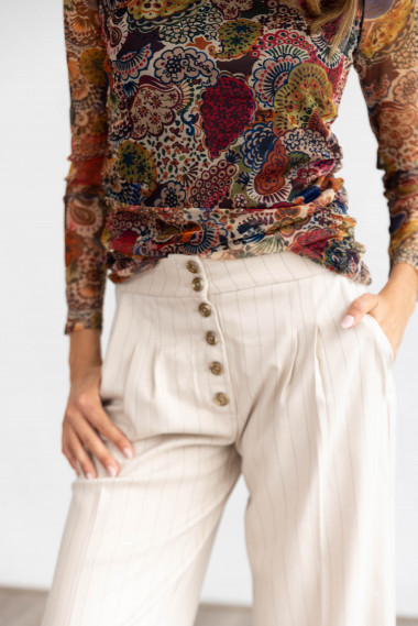 Pantalón Recto Con botones Diplomático BMB & Co.