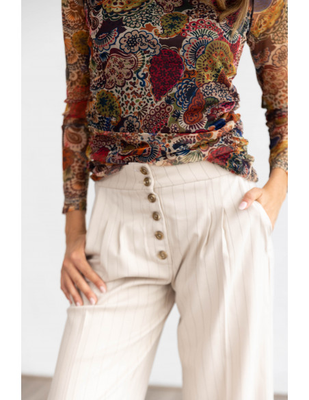 Pantalón Recto Con botones Diplomático BMB & Co.