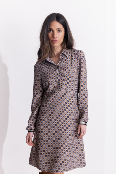 Vestido Corto Camisero Estampado BMB & Co.