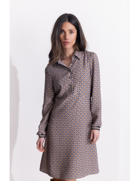 Vestido Corto Camisero Estampado BMB & Co.