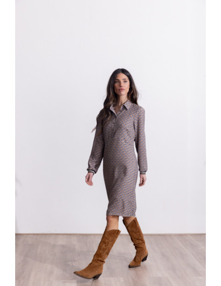 Vestido Corto Camisero Estampado BMB & Co.