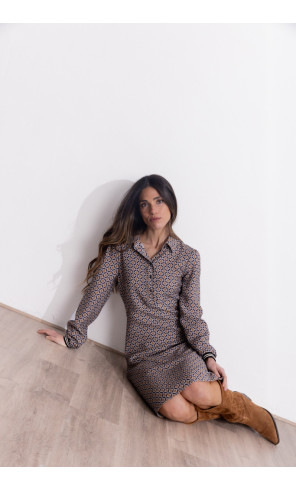 Vestido Corto Camisero Estampado BMB & Co.