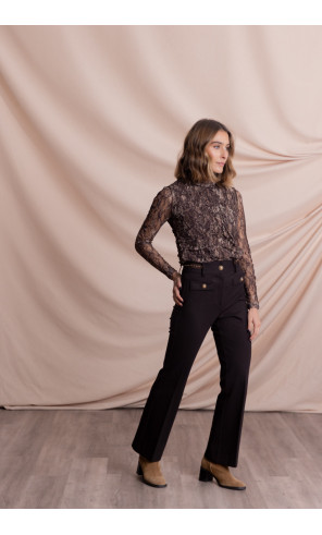 Pantalon Chocolate Flare Bolsillos BMB & Co.