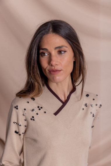 Jersey Pico Beige Abalorios BMB & Co.