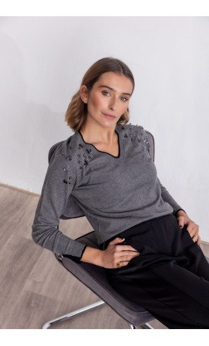 Jersey Básico Gris Abalorios BMB & Co.