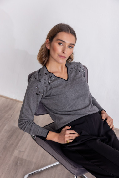 Jersey Básico Gris Abalorios BMB & Co.